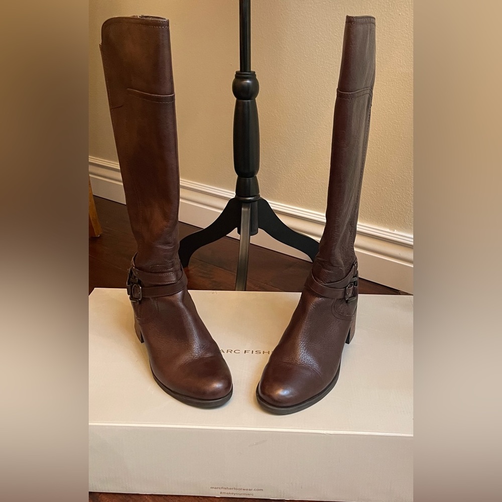 Like New Marc Fisher Tall Brown Boots